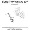 Dont Know What to Say Cover Dont Know What to Say Cover
