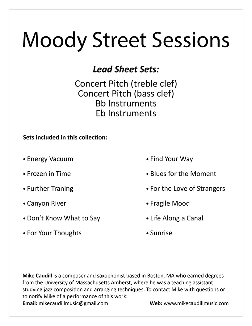 Moody Street Sessions Notes page