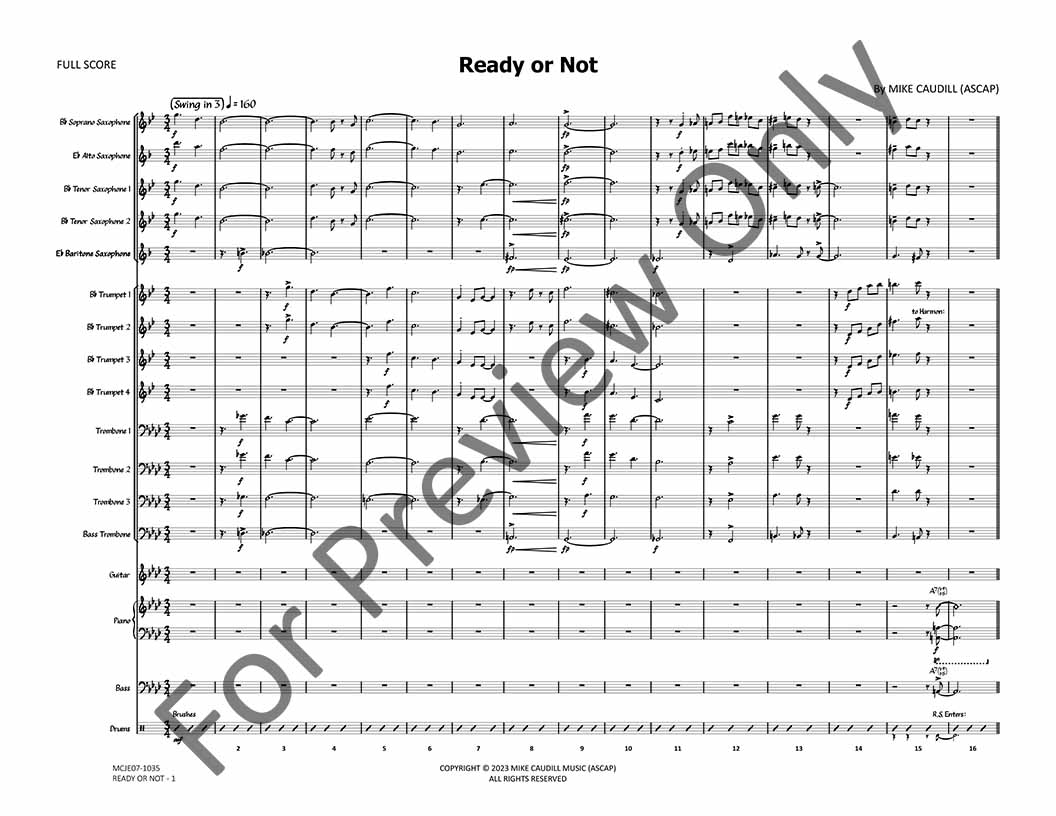 Jazz Ensemble Chart Score Page 1