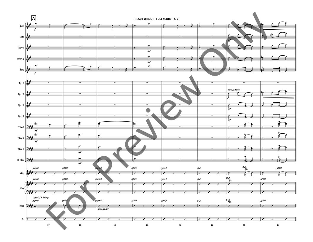 Jazz Ensemble Chart Score Page 2